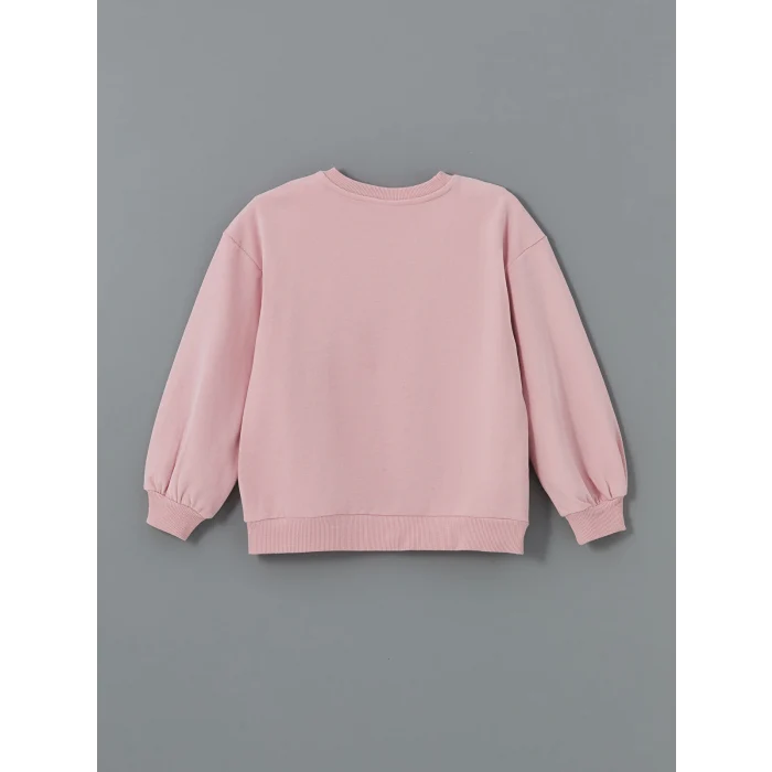 LCW Kids Pembe Bisiklet Yaka Kız Çocuk Sweatshirt ve Tayt