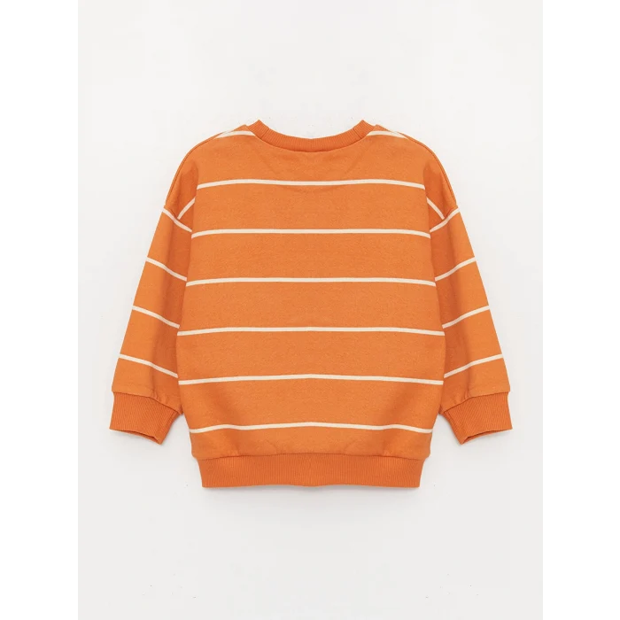 LCW baby Turuncu Bisiklet Yaka Uzun Kollu Erkek Bebek Sweatshirt ve Pantolon 2li Takım