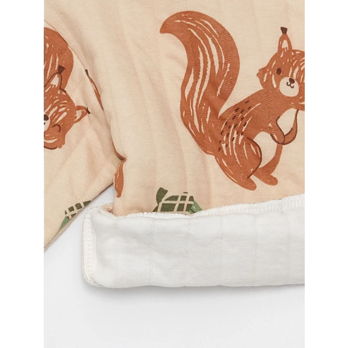 LCW baby Bej Bisiklet Yaka Erkek Bebek Sweatshirt ve Eşofman Alt 2li