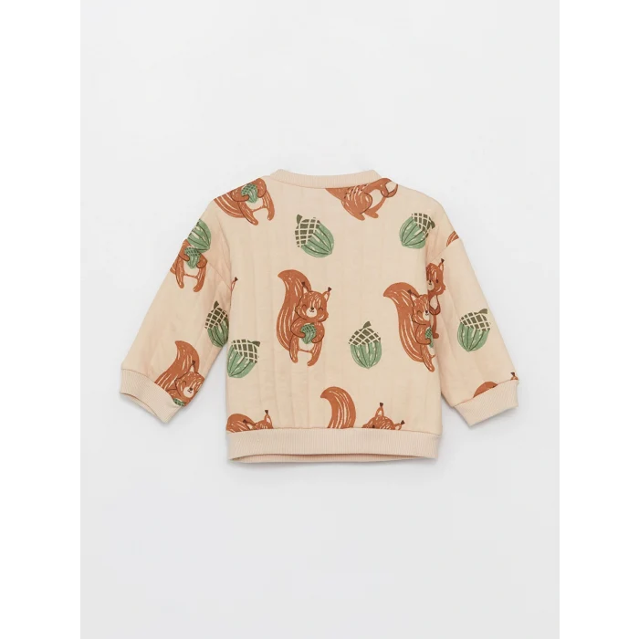 LCW baby Bej Bisiklet Yaka Erkek Bebek Sweatshirt ve Eşofman Alt 2li