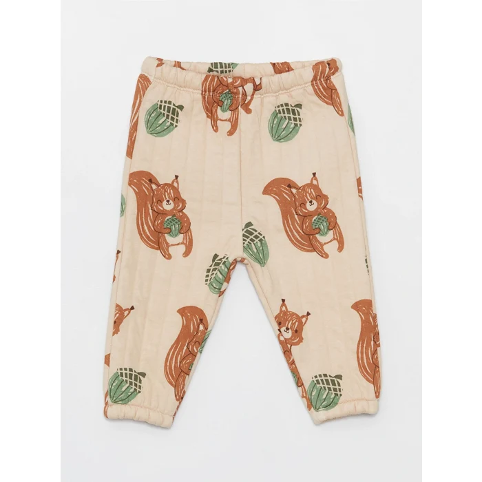 LCW baby Bej Bisiklet Yaka Erkek Bebek Sweatshirt ve Eşofman Alt 2li