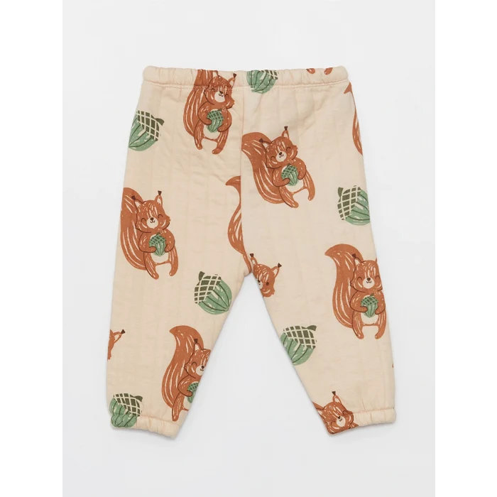 LCW baby Bej Bisiklet Yaka Erkek Bebek Sweatshirt ve Eşofman Alt 2li