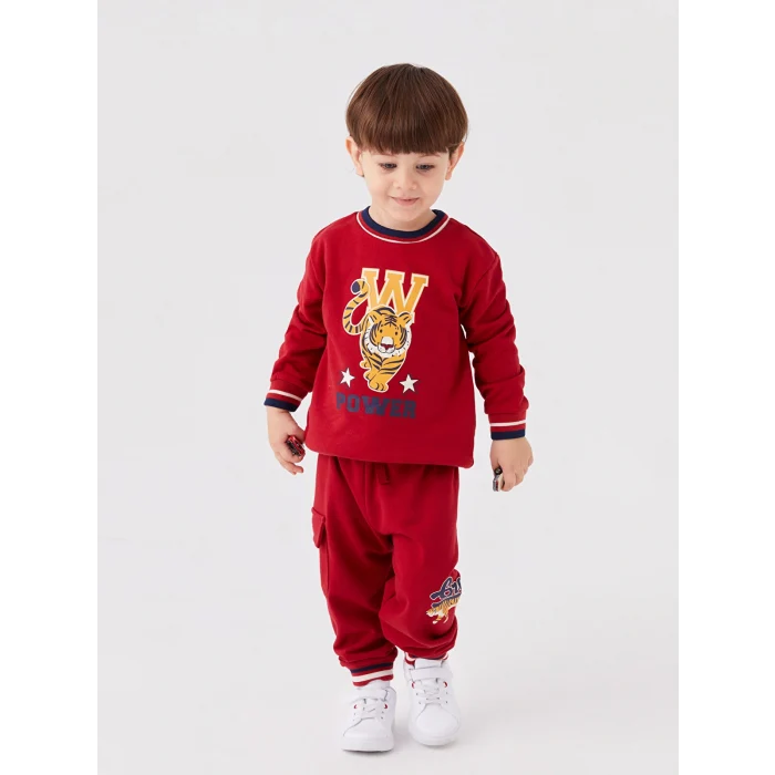 LCW baby Kırmızı Kreşin Yıldızı Sweatshirt