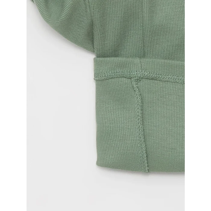 LCW baby Yeşil Bisiklet Yaka Uzun Kollu Baskılı Erkek Bebek Sweatshirt