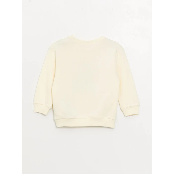 LCW baby Ekru Bisiklet Yaka Uzun Kollu Baskılı Erkek Bebek Sweatshirt 2li