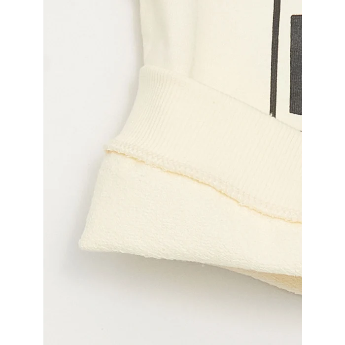 LCW baby Ekru Bisiklet Yaka Uzun Kollu Baskılı Erkek Bebek Sweatshirt 2li