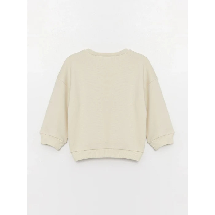 LCW baby Gri Bisiklet Yaka Uzun Kollu Baskılı Erkek Bebek Sweatshirt