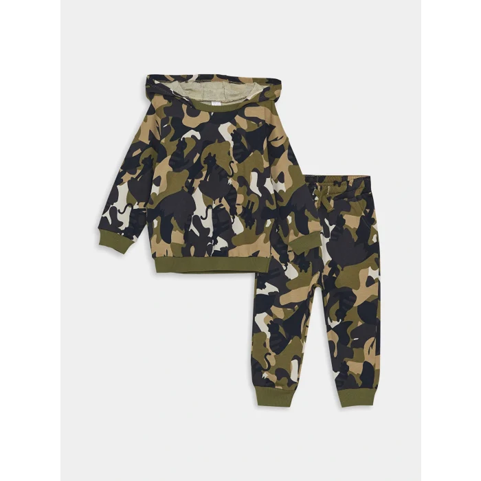 LCW baby Gri Uzun Kollu Erkek Bebek Hoodie ve Eşofman Altı 2li Takım