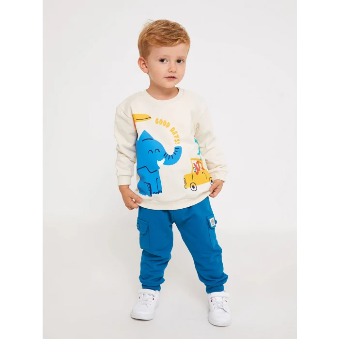 LCW baby Mavi Beli Lastikli Basic Erkek Bebek Jogger Eşofman Alt