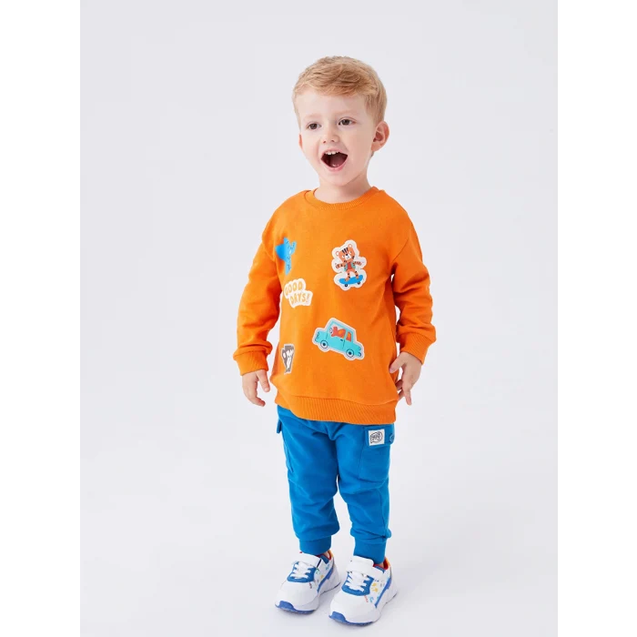 LCW baby Mavi Beli Lastikli Basic Erkek Bebek Jogger Eşofman Alt