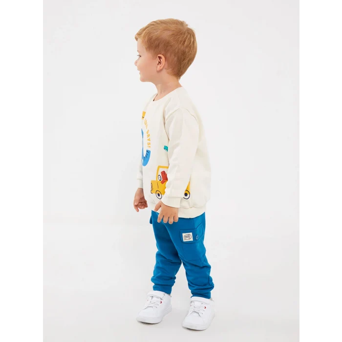 LCW baby Mavi Beli Lastikli Basic Erkek Bebek Jogger Eşofman Alt