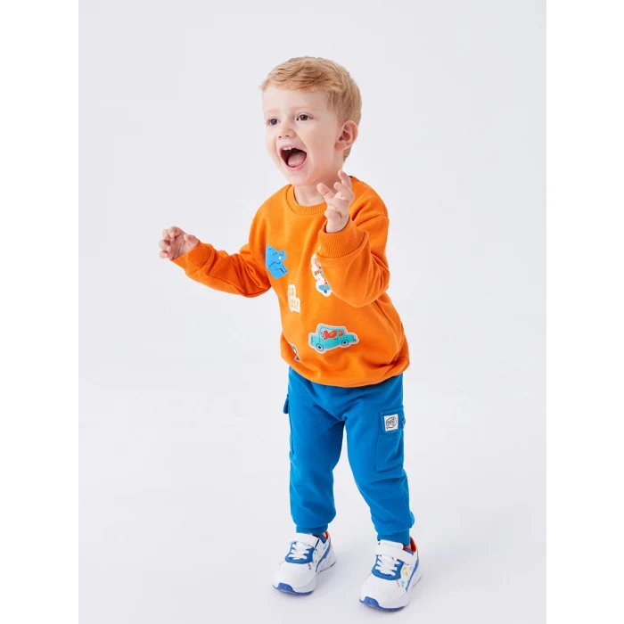 LCW baby Mavi Beli Lastikli Basic Erkek Bebek Jogger Eşofman Alt