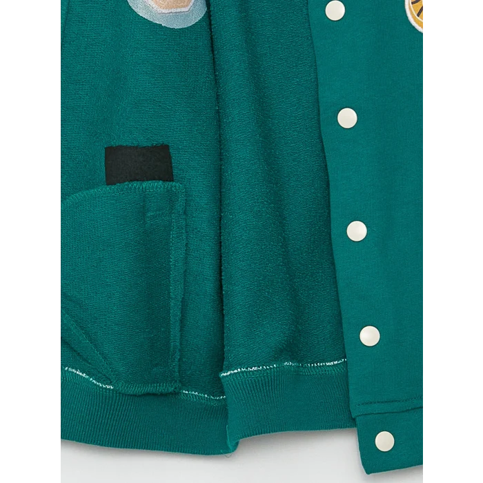 LCW baby Yeşil Kolej Yaka Erkek Bebek Bomber Ceket