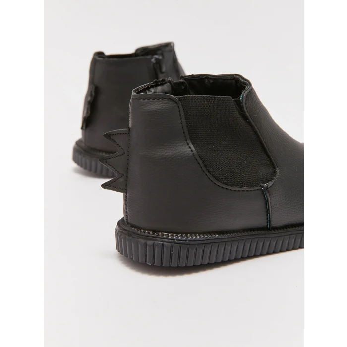 LCW STEPS Siyah Yanları Lastikli Fermuarlı Erkek Bebek Bot