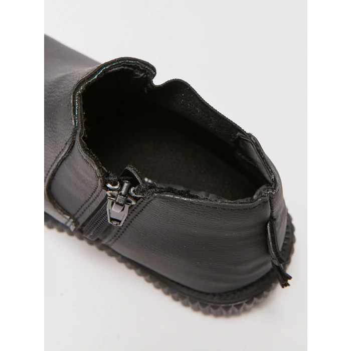 LCW STEPS Siyah Yanları Lastikli Fermuarlı Erkek Bebek Bot