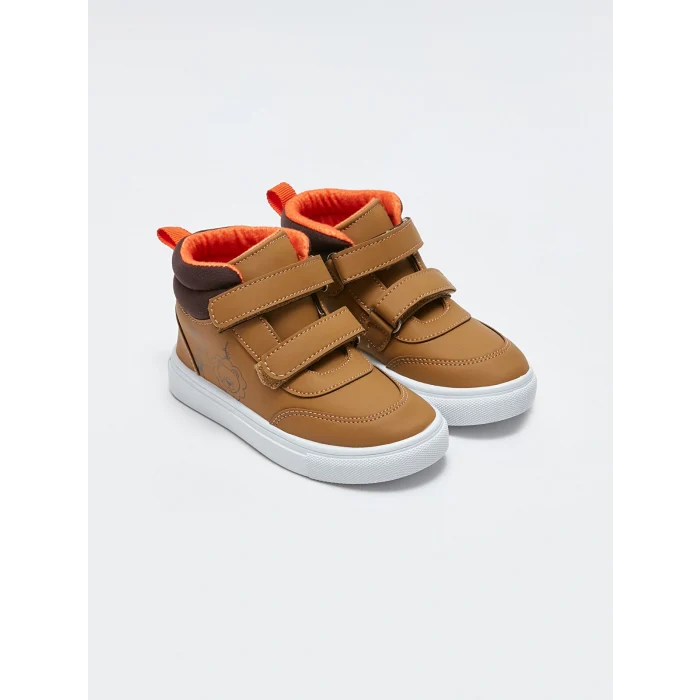 LCW STEPS Bej Baskılı Cırt Cırtlı Erkek Bebek Bot