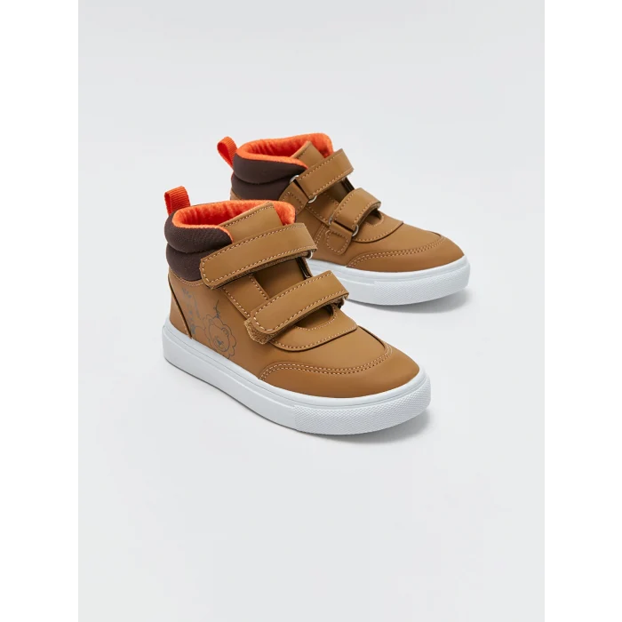 LCW STEPS Bej Baskılı Cırt Cırtlı Erkek Bebek Bot