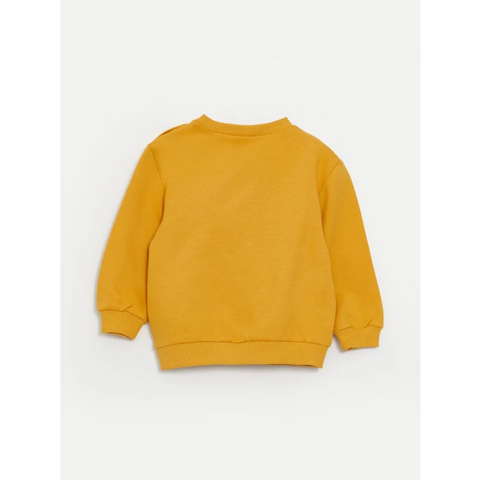 LCW baby Bej Bisiklet Yaka Uzun Kollu Baskılı Erkek Bebek Sweatshirt 2li