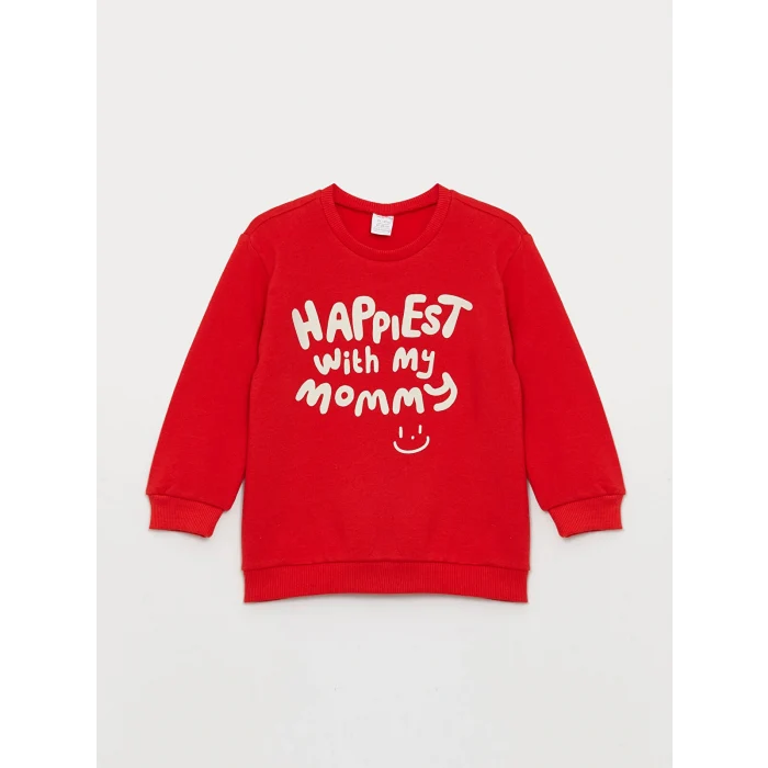 LCW baby Kırmızı Baskılı Uzun Kollu Erkek Bebek Sweatshirt 2li