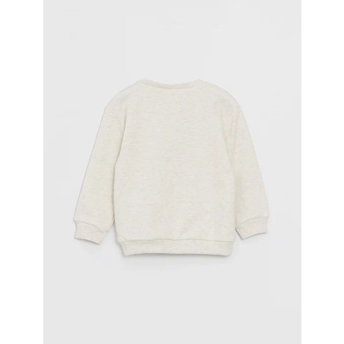 LCW baby Ekru Baskılı Uzun Kollu Erkek Bebek Sweatshirt 2li