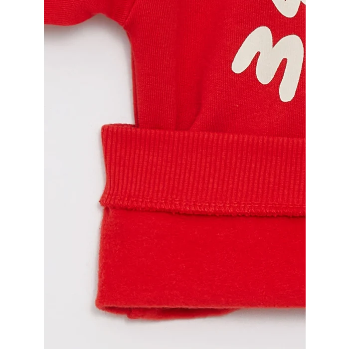 LCW baby Kırmızı Baskılı Uzun Kollu Erkek Bebek Sweatshirt 2li