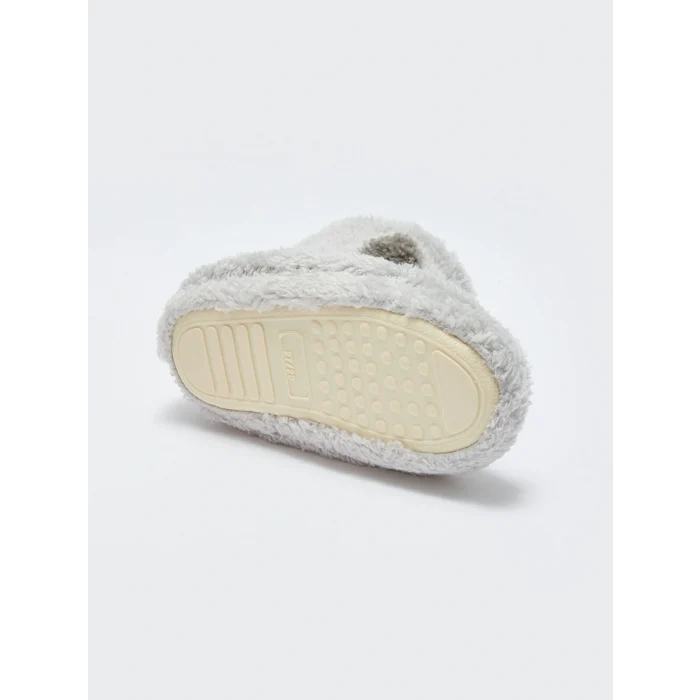 LCW STEPS Gri 3D Aplike Detaylı Nakışlı Erkek Bebek Ev Botu