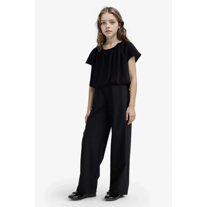 Defacto F2257A8BK27 Siyah Kız Çocuk Wide Leg Geniş Paça Pantolon