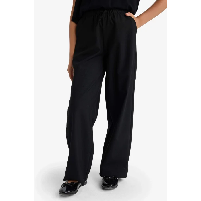 Defacto F2257A8BK27 Siyah Kız Çocuk Wide Leg Geniş Paça Pantolon