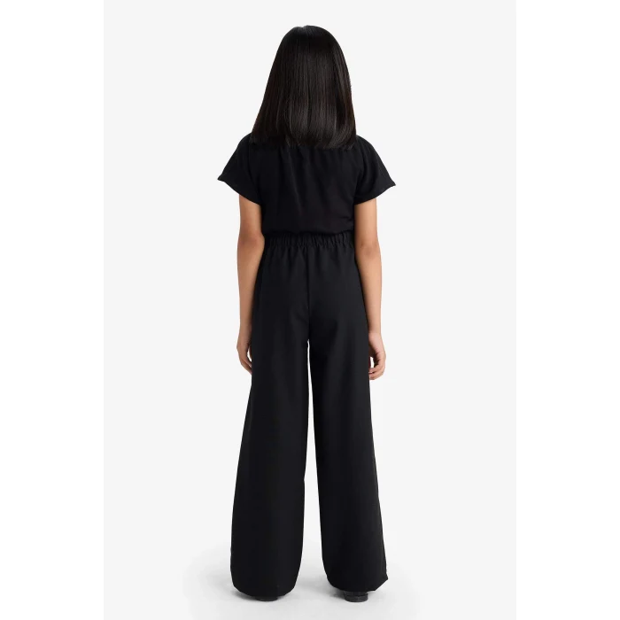 Defacto F2257A8BK27 Siyah Kız Çocuk Wide Leg Geniş Paça Pantolon