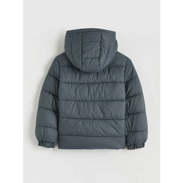 LCW Kids Gri Kapüşonlu Erkek Çocuk Şişme Mont