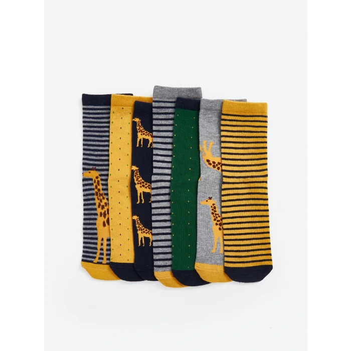 LCW Kids Karışık Desenli Erkek Çocuk Soket Çorap 7li