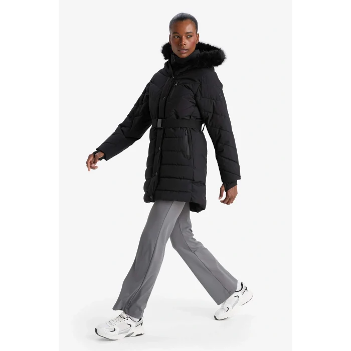 Defacto C8505AXBK81 Siyah DeFactoFit Su İtici Regular Fit Kapüşonlu Parka Mont