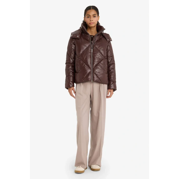 Defacto F2823AXBN530 Kahve Su Geçirmez Regular Fit Kapüşonlu Mont