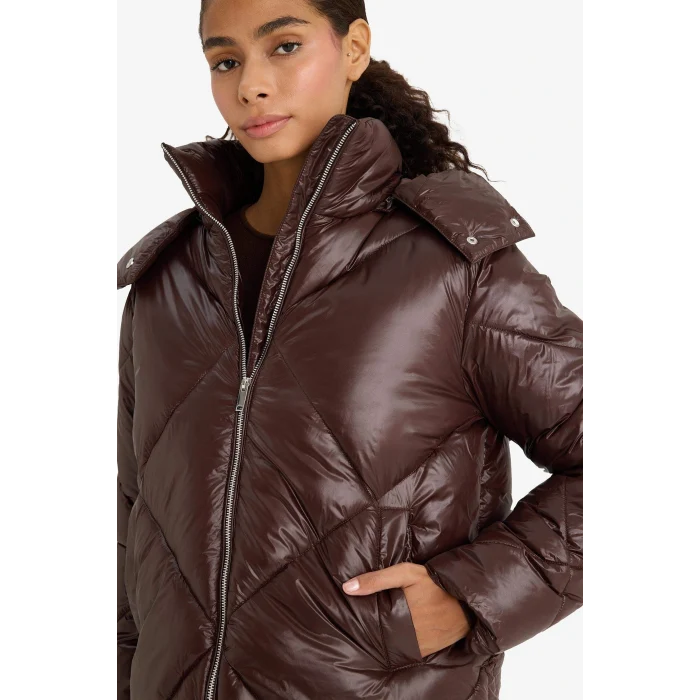 Defacto F2823AXBN530 Kahve Su Geçirmez Regular Fit Kapüşonlu Mont