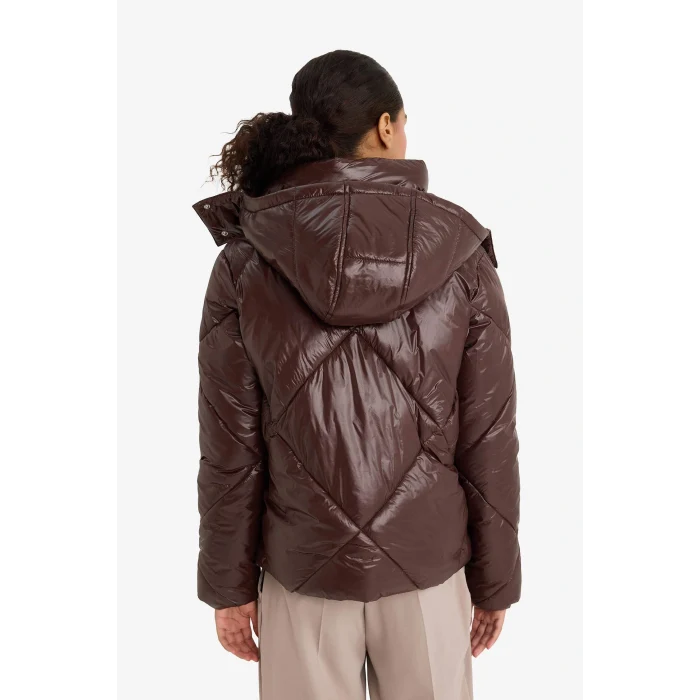 Defacto F2823AXBN530 Kahve Su Geçirmez Regular Fit Kapüşonlu Mont