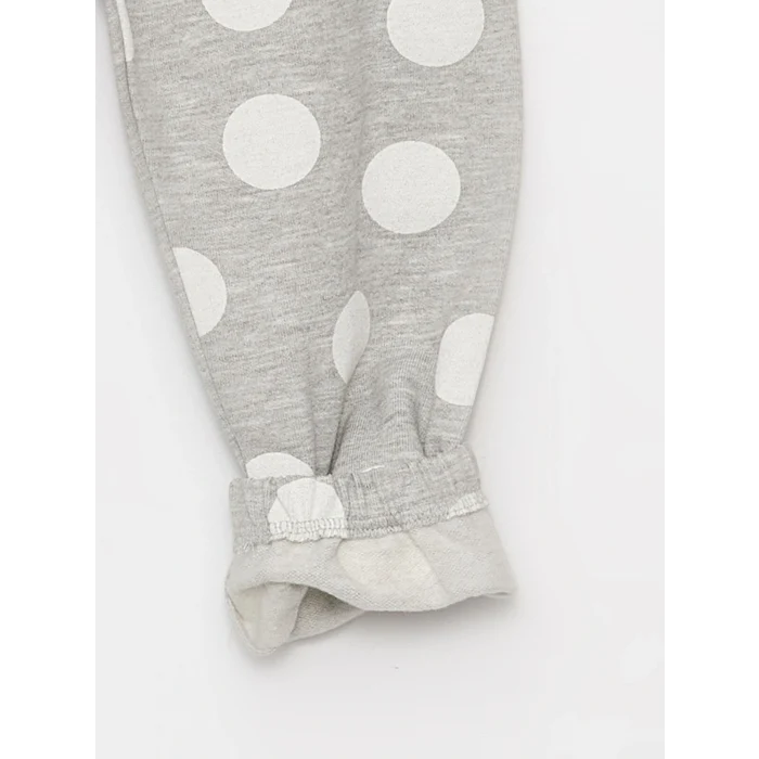 LCW baby Gri Beli Lastikli Kız Bebek Jogger Eşofman Alt