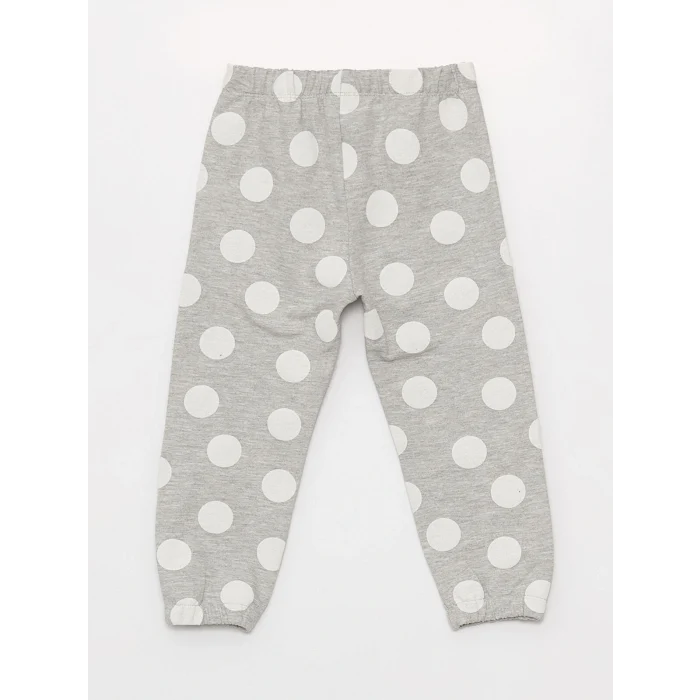 LCW baby Gri Beli Lastikli Kız Bebek Jogger Eşofman Alt