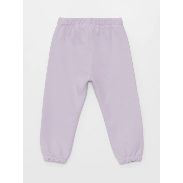 LCW baby Lila Bisiklet Yaka Uzun Kollu Kız Bebek Sweatshirt ve Pantolon 2li Takım