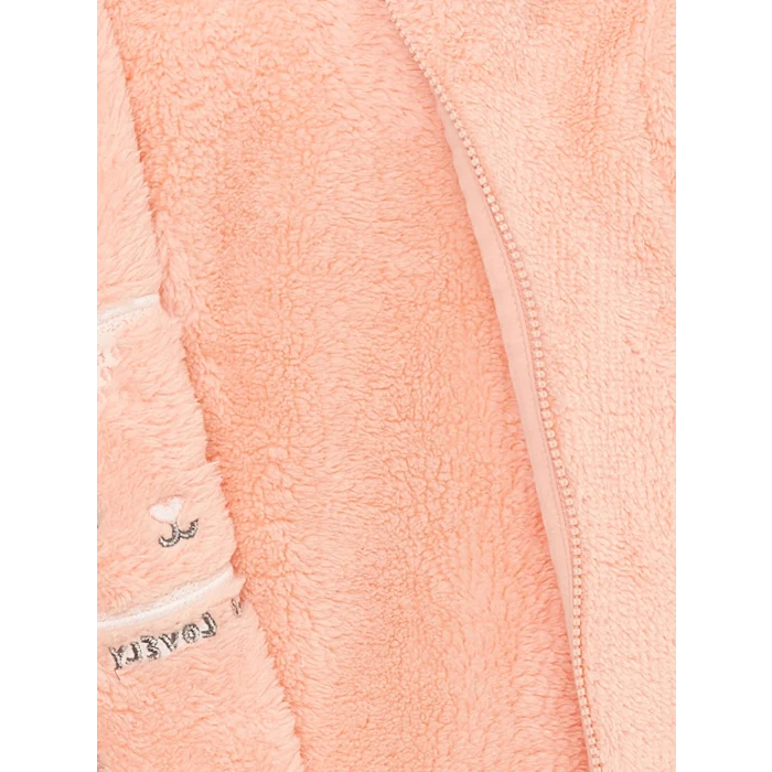 LCW baby Pembe Kapüşonlu Uzun Kollu Kız Bebek Pelüş Tulum