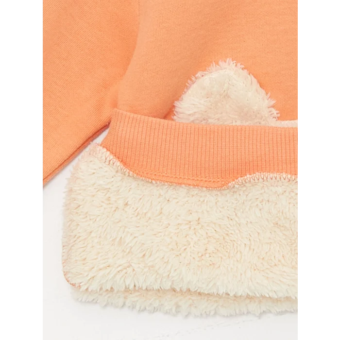 LCW baby Mercan Bisiklet Yaka Kız Bebek Sweatshirt ve Eşofman Alt 2li