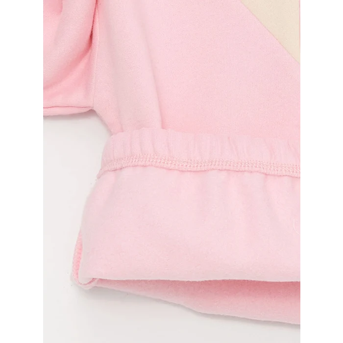 LCW baby Pembe Balıkçı Yaka Uzun Kollu Kız Bebek Sweatshirt ve Pantolon 2li Takım