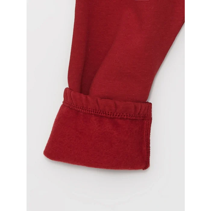 LCW baby Pembe Bisiklet Yaka Uzun Kollu Baskılı Kız Bebek Sweatshirt ve Pantolon 2li Takım