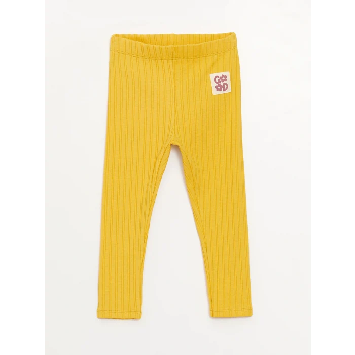 LCW baby Bej Bisiklet Yaka Uzun Kollu Baskılı Kız Bebek Sweatshirt ve Tayt 2li Takım