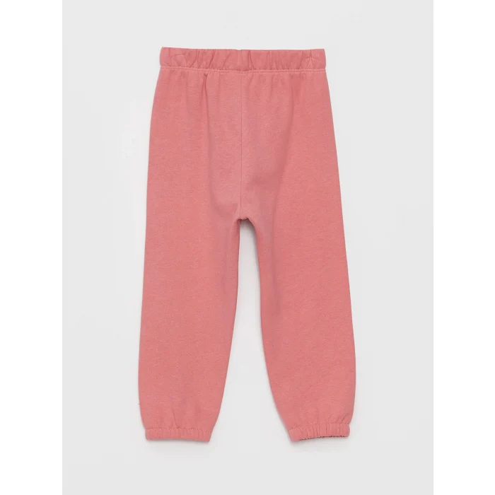 LCW baby Pembe Bisiklet Yaka Uzun Kollu Kız Bebek Sweatshirt ve Pantolon 2li Takım