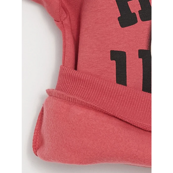 LCW baby Pembe Bisiklet Yaka Uzun Kollu Baskılı Kız Bebek Sweatshirt