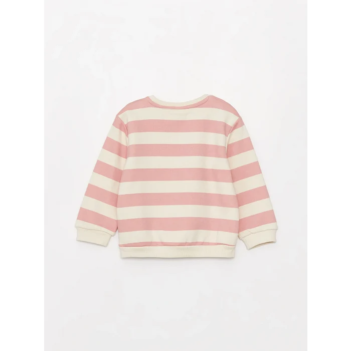 LCW baby Pembe Bisiklet Yaka Uzun Kollu Kız Bebek Sweatshirt 2li