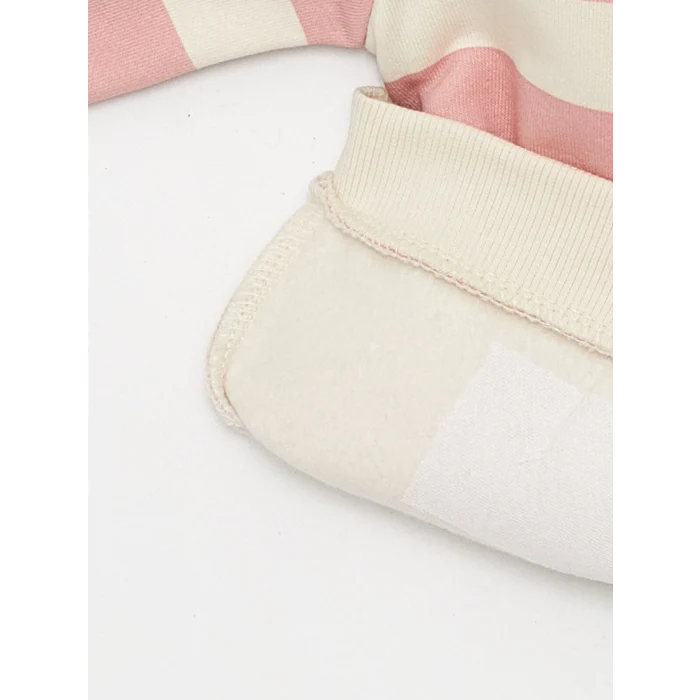 LCW baby Pembe Bisiklet Yaka Uzun Kollu Kız Bebek Sweatshirt 2li