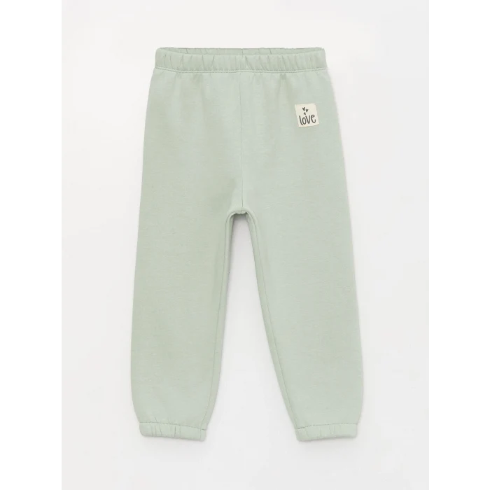 LCW baby Yeşil Beli Lastikli Basic Kız Bebek Eşofman Alt