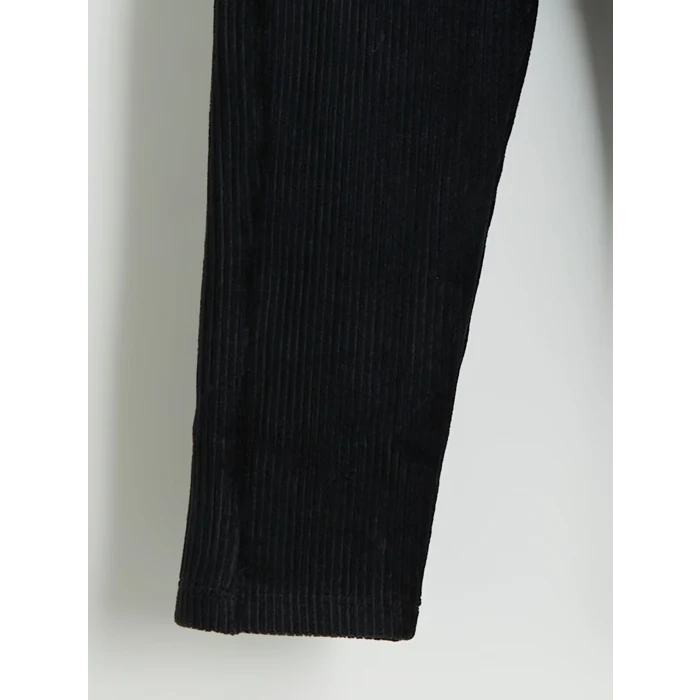 LCW baby Siyah Beli Lastikli Basic Kız Bebek Kadife Eşofman Alt