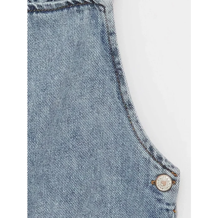 LCW baby Mavi Basic Kız Bebek Jean Salopet